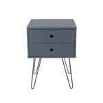 Core Options telford, white & metal 2 drawer bedside cabinet in blue-36283
