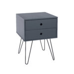 Core Options telford, white & metal 2 drawer bedside cabinet in blue-0