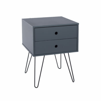 Core Options telford, white & metal 2 drawer bedside cabinet in blue-0
