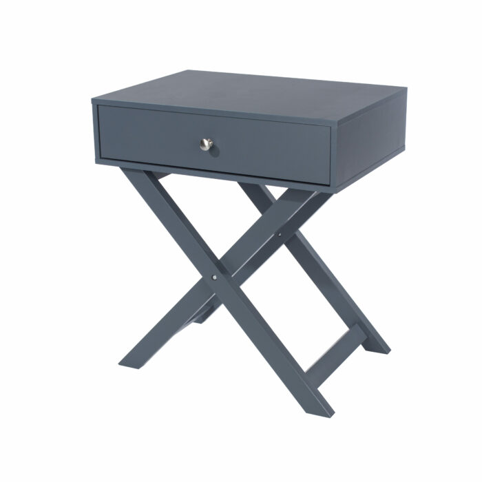 Core X Leg, 1 drawer petite bedside cabinet, blue-36291