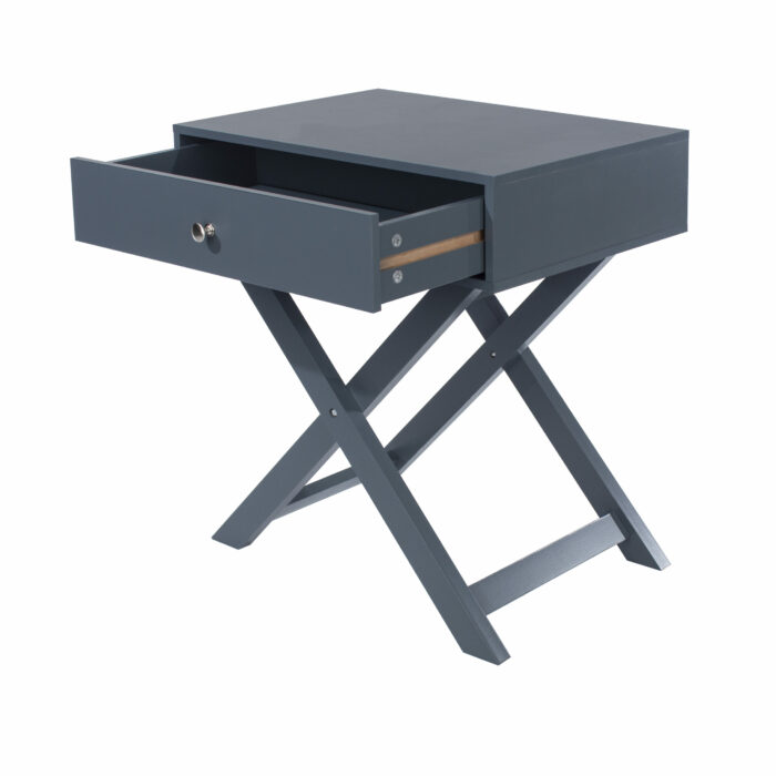 Core X Leg, 1 drawer petite bedside cabinet, blue-36290