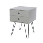 Core Options telford, white & metal 2 drawer bedside cabinet in grey-36318