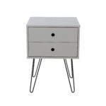 Core Options telford, white & metal 2 drawer bedside cabinet in grey-36317