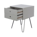 Core Options telford, white & metal 2 drawer bedside cabinet in grey-36316