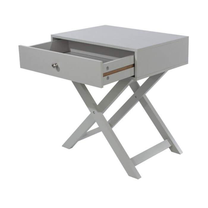 Core X Leg, 1 drawer petite bedside cabinet, grey-36324