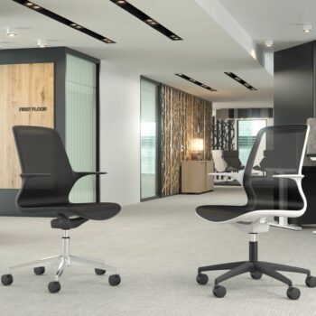 Elite Tempo Agile Seating Mesh Back Chair with Black Mesh & Black Shell (Silver Base)-0