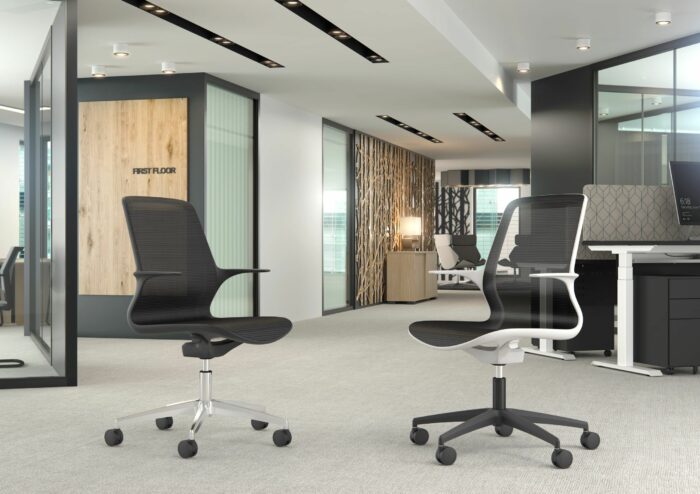 Elite Tempo Agile Seating Mesh Back Chair with Black Mesh & Black Shell (Silver Base)-0