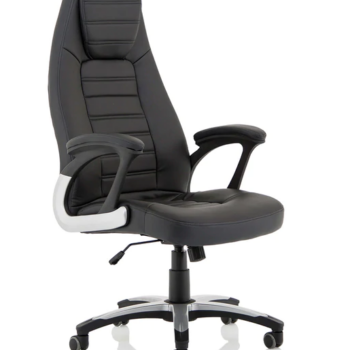 BIG DEALS Dynamic Metropolis High Back Black Leather Look Chair - Black-0
