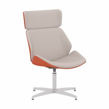 Elite Cascara High Back Walnut Moulded Shell Upholstered Chrome Swivel Chair-0