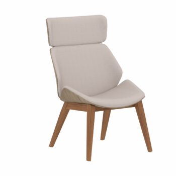 Elite Cascara High Back Walnut Moulded Shell Upholstered Wooden Frame-0