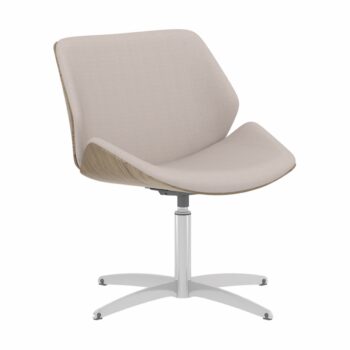 Elite Cascara Medium Back Walnut Moulded Shell Upholstered Chrome Swivel Chair-0