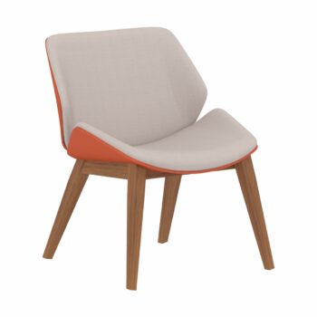 Elite Cascara Medium Back Walnut Moulded Shell Upholstered Wooden Frame-0