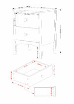 Core Blue Como 2 drawer petite beside cabinet-36152