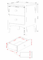 Core Grey Como 2 drawer bedside cabinet-36186