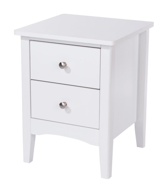Core White Como 2 drawer petite beside cabinet-36227