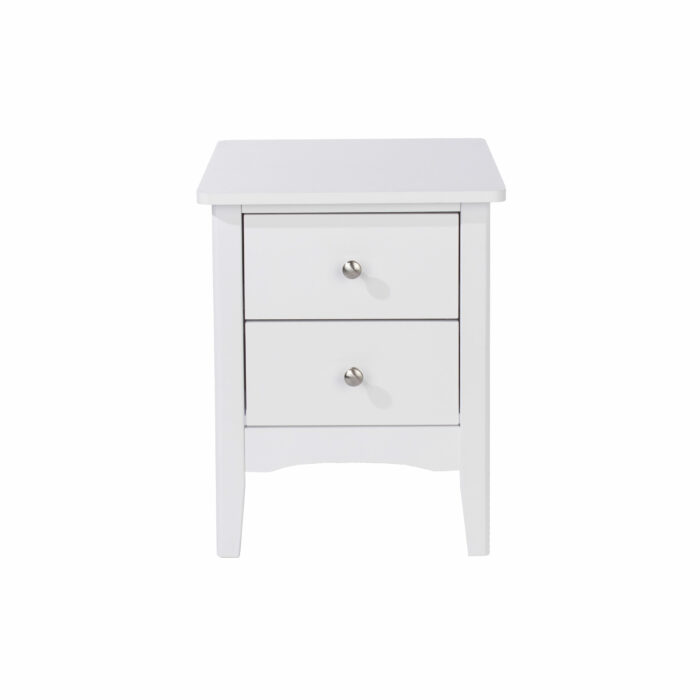 Core White Como 2 drawer petite beside cabinet-36230