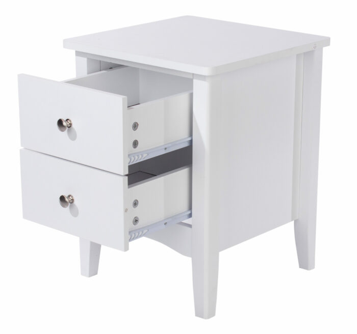 Core White Como 2 drawer petite beside cabinet-36228