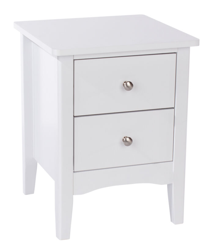 Core White Como 2 drawer petite beside cabinet-0