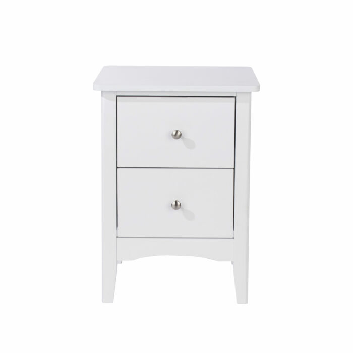 Core White Como 2 drawer bedside cabinet-36236