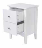 Core White Como 2 drawer bedside cabinet-36237