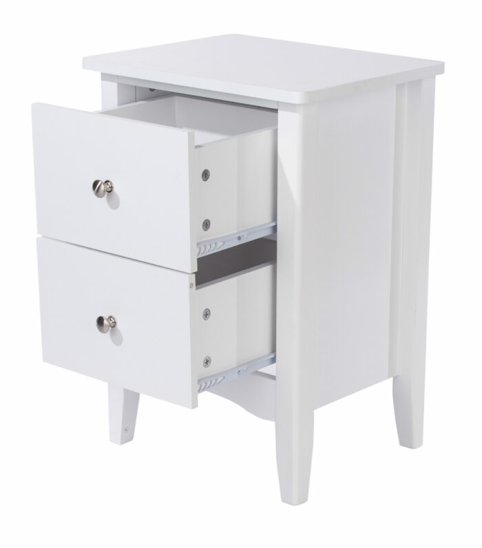 Core White Como 2 drawer bedside cabinet-36237