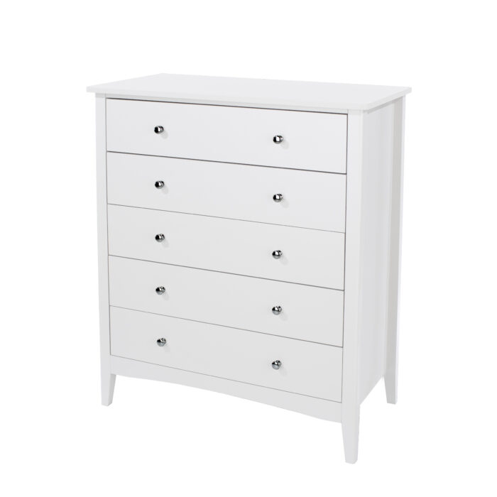 Core White Como 5 drawer chest-36253