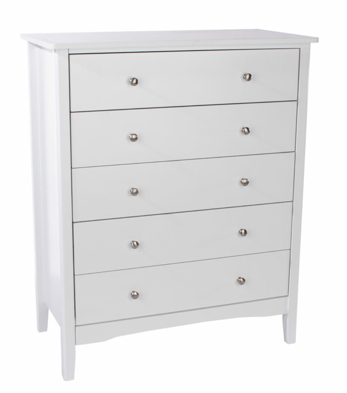 Core White Como 5 drawer chest-0