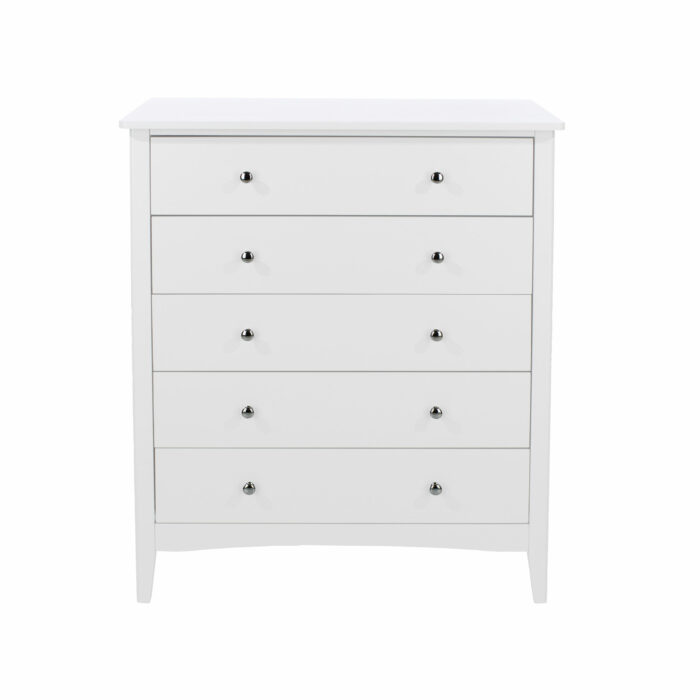 Core White Como 5 drawer chest-36254