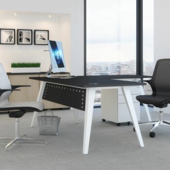 Elite Agile Seating Mesh Back Meeting Chair with White Mesh & Black Shell-0