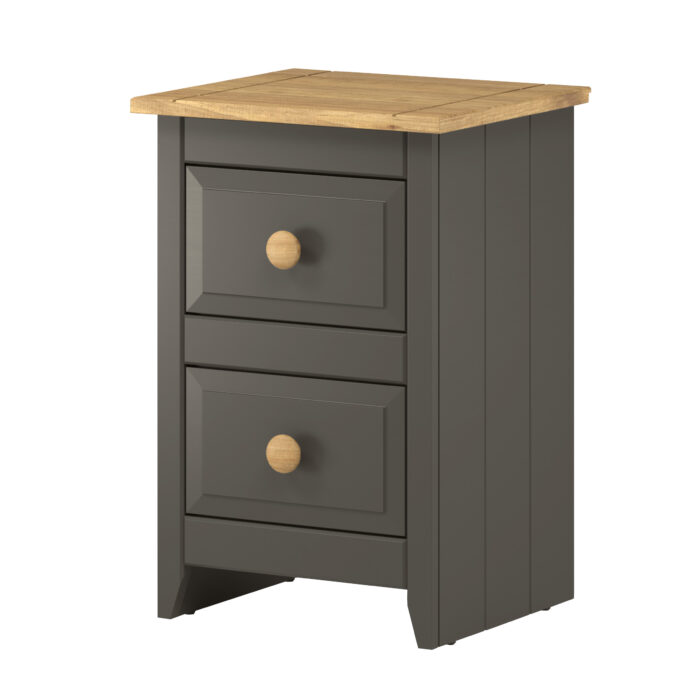 Core Capri Carbon 2 drawer petite bedside cabinet-0