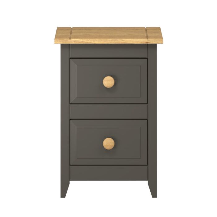 Core Capri Carbon 2 drawer petite bedside cabinet-36130