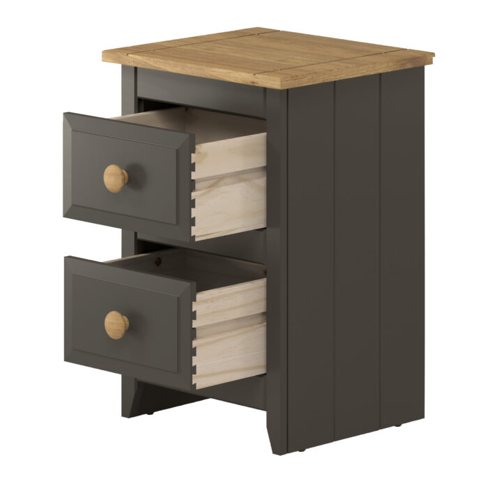 Core Capri Carbon 2 drawer petite bedside cabinet-36132