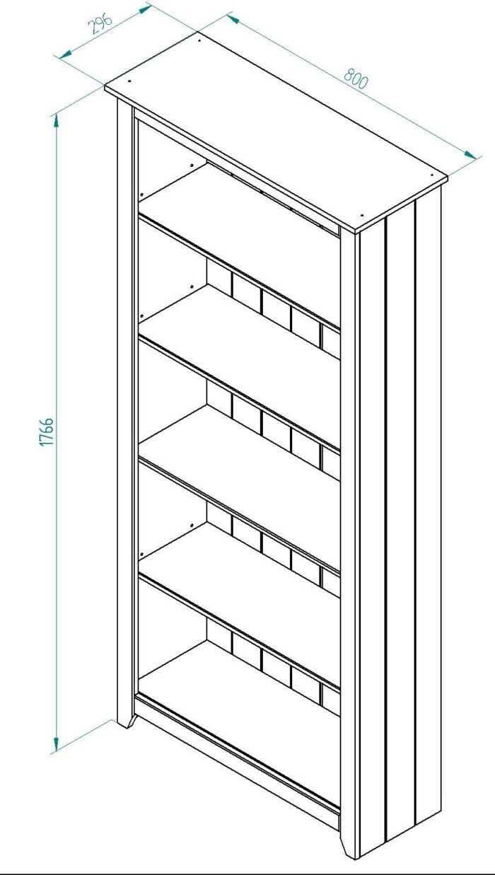 Core Capri Carbon tall bookcase-36149