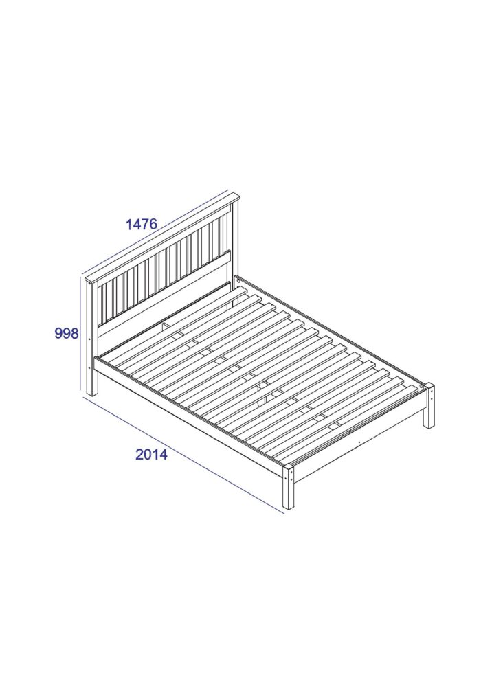 Core White corona 4'6" slatted lowend bedstead-36041