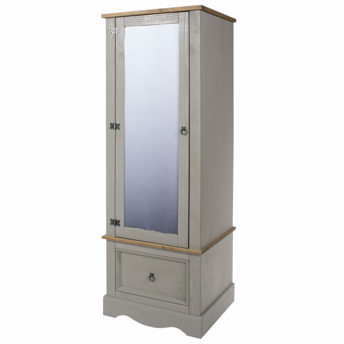Core Corona armoire with mirrored door painted grey-36022