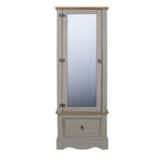 Core Corona armoire with mirrored door painted grey-36019