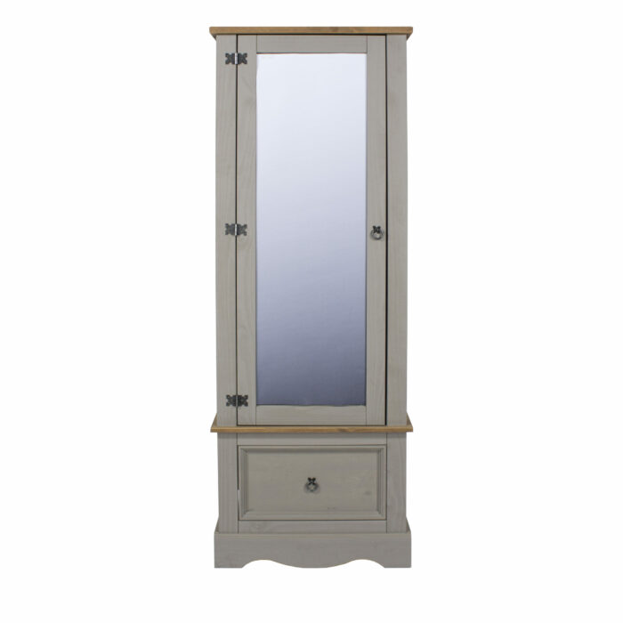 Core Corona armoire with mirrored door painted grey-36019