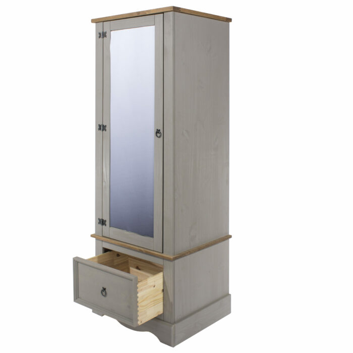 Core Corona armoire with mirrored door painted grey-36020