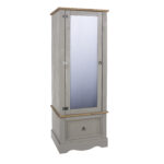 Core Corona armoire with mirrored door painted grey-0