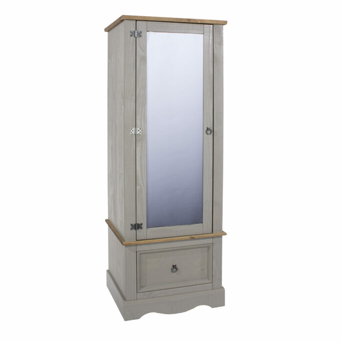 Core Corona armoire with mirrored door painted grey-0