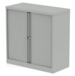 BIG DEALS Dynamic Qube by Bisley Tambour Cupboard (2 Sizes) - White or Goose Grey-0