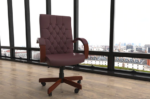 BIG DEALS Dynamic Chesterfield Leather Executive Chair - Burgundy-32597