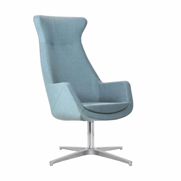 Elite Elipsa High Back Lounge Chair with Polished 4 Star Swivel Base-0