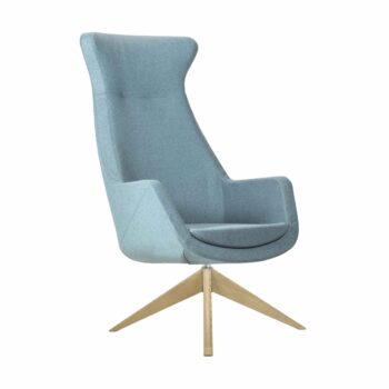 Elite Elipsa High Back Lounge Chair with Swivel Wooden Pyramid Base-0