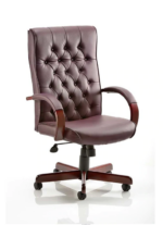 BIG DEALS Dynamic Chesterfield Leather Executive Chair - Burgundy-0