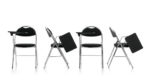 BIG DEALS Dynamic Milan Folding Chair and Optional Writing Tablet - Black-32556