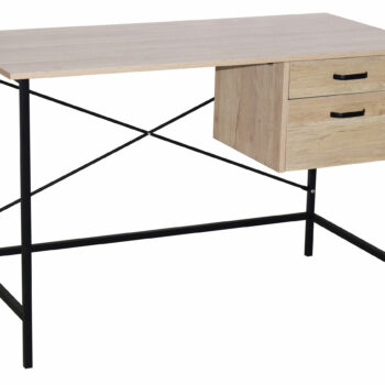 Core Loft home study desk with drawers, oak effect top-0