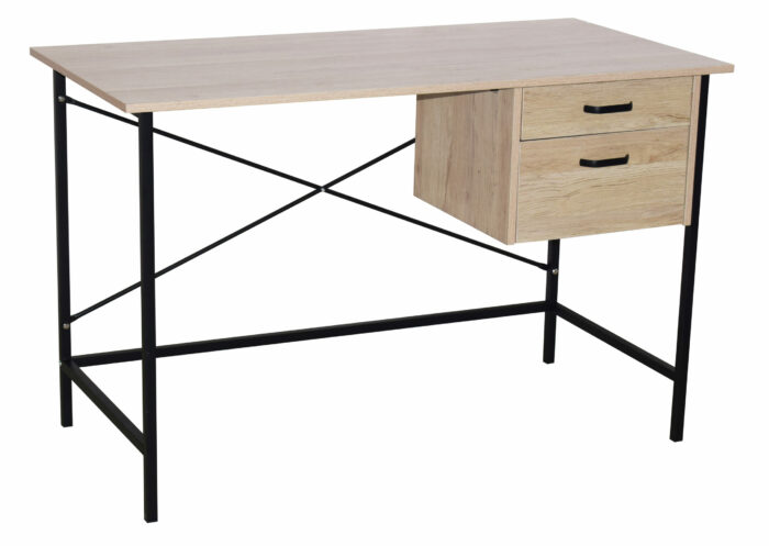 Core Loft home study desk with drawers, oak effect top-0