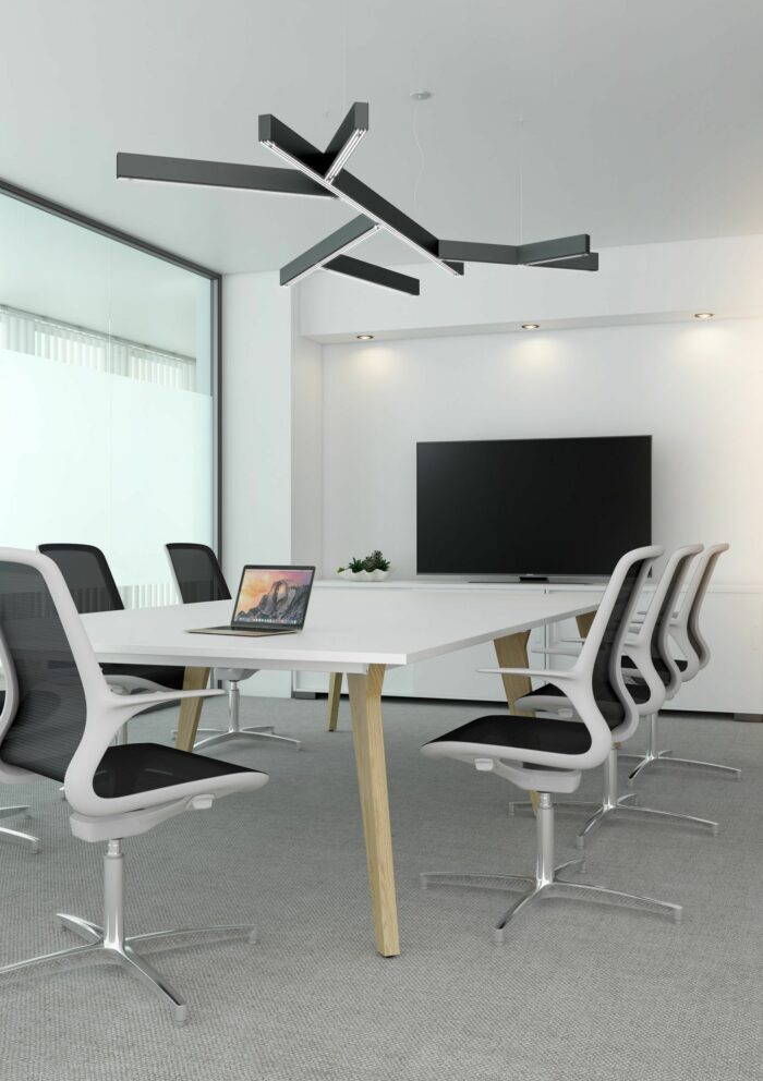 Elite Agile Seating Mesh Back Meeting Chair with Black Mesh & White Shell-0
