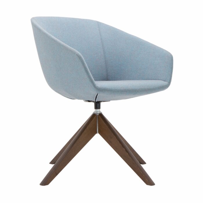Elite Luma Lounge Chair with Swivel Wooden Pyramid Base-0